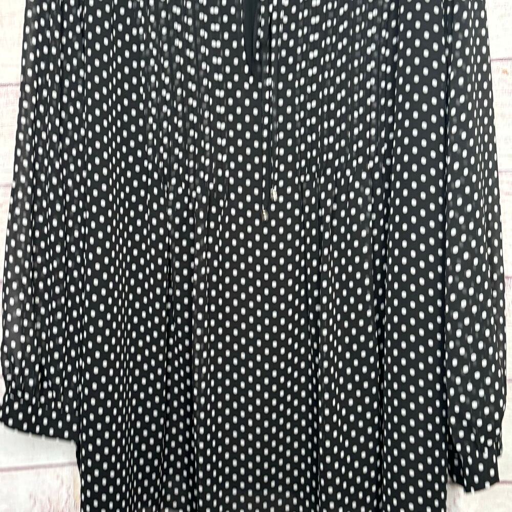 Tommy Hilfiger Plus Printed Pintucked Classic Polka Dot Georgette Top Size 4X - Picture 5 of 11